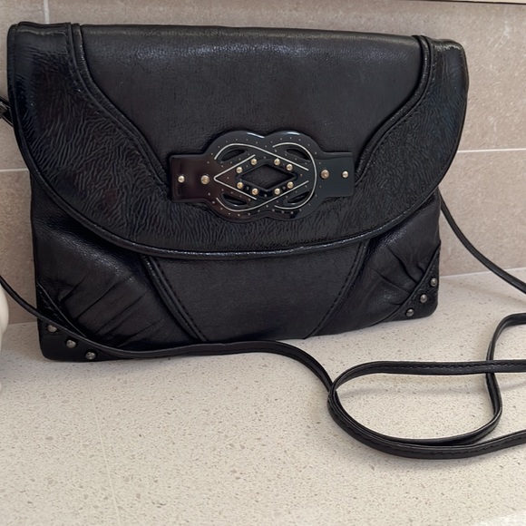 Mimco Bags Mimco Leather Patent Leather Studded Black Crossbody Bag Purse Poshmark